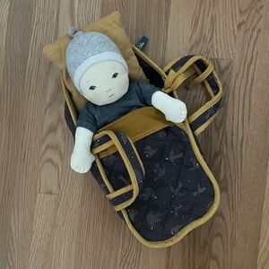 Moulin Roty ‘Les Bebes’ doll with carrier.